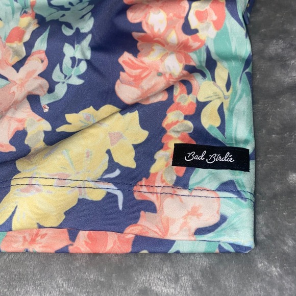 Bad Birdie Mens L Lei'd Polo Shirt Floral Aloha Golf Performance UPF 50 NWT - Picture 7 of 11